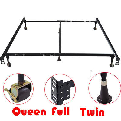 

Adjustable Metal Bed Frame Queen Full Twin Size W Center Support
