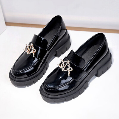 

Shoes Women Spring Thick-soled Lefu Shoes Womens Muffin Ins Small Leather Shoes