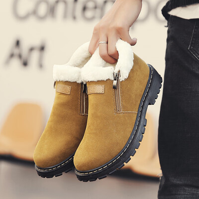 

Fashion simple snow boots men plus velvet low to help cotton shoes Martin boots men thick outdoor mens boots non-slip boots