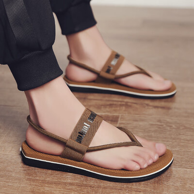 

Mens sandals in summer wear fashionable flip-flops Korean version personality outwear beach sandals mens fashion