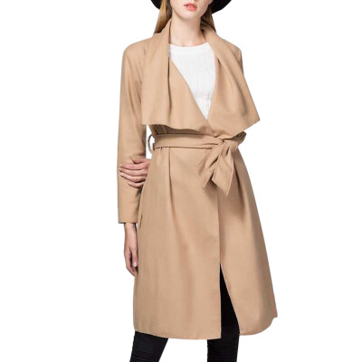 

Toponeto Winter Lady Womens Solid Color Irregular Belt Coat Cardigan Outerwear