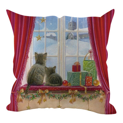 

Siaonvr Christmas Pillow Cover Pillowcases Decorative Sofa Cushion Cover Home Decoration