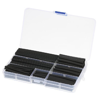 

150pcs Black Shrinkable Tube Polyolefin Halogen-Free Heat Shrink Tubing Electrical Equipment Tube Sleeving Wrap Wire Cable Sleeve