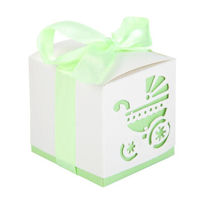 

10pcs Baby Cart Hollow Candy Box Creative Infant Full Moon Wedding Gift Box