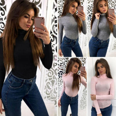 

USSTOCK Womens Casual Slim Fit Long Sleeve Tank Top Shirt Vest Blouse Sportwear