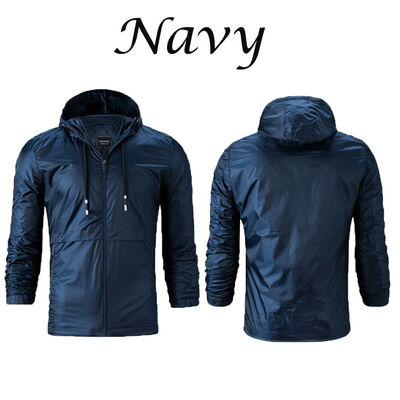 

Mens Waterproof Windbreaker Zip Jacket Hoodie Light Sports Riding Outwear Coat