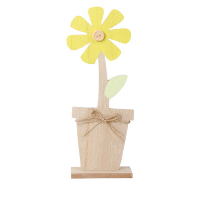 

Gobestart Plain Natural Decoration Cute Wooden Flower Home Easter Ornaments Hollow Small