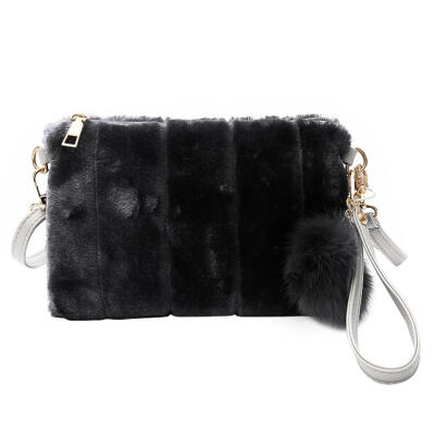 

2017 Women Clutch Fur Plush Bags Casual Handbag Purse Winter Crossbody Bag