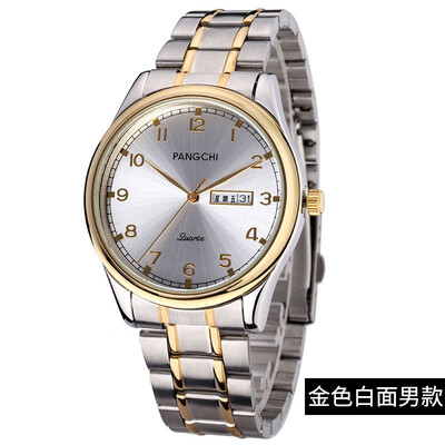 

Pengzhi steel belt calendar digital small dial elderly watch lady quartz watch middle&old age watch male is not mechanical