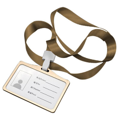 

Horizontal Transverse Aluminum Alloy ID Name Card Case Business Work Card Badge Holder with Lanyard