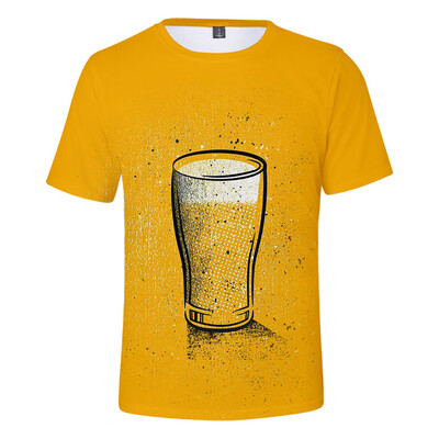 

Toponeto Mens Summer Beer Festival New Style 3D Printing O-Neck Short Sleeve Blouse Tops