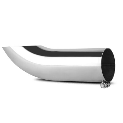 

3 Inch Inlet Turn Down Exhaust Tip3"x3"x12" Chrome Polished Stainless Steel TurnDown Pipe Exhaust Tip