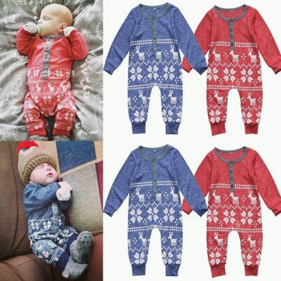 

XMAS Kids Baby Boys Girls Romper Bodysuits Newborn Clothes Outfit Set