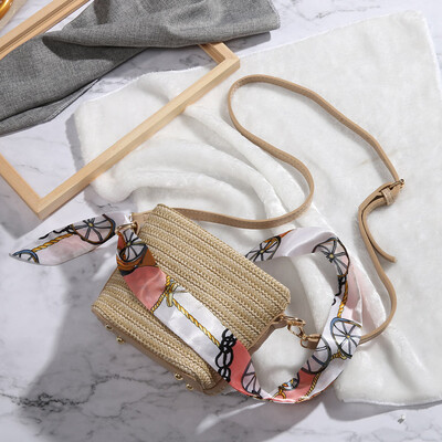 

Tailored Women Fashion Summer Style Wild Beach Bag Messenger Shoulder Bag Woven Scarf Bag