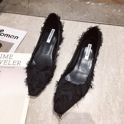 

Single shoes womens high heels autumn tide shoes Joker pointed shallow mouth thick heel girl night shoes