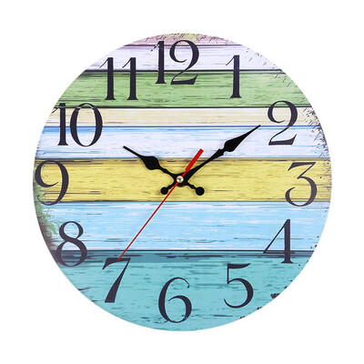 

Gobestart Vintage Rustic Wooden Wall Clock Antique Shabby Retro Home Kitchen Room Decor