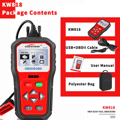 

KONNWEI OBDII Scanner Professional KW818 Car OBD II Scanner Auto Diagnostic Fault Code Reader Automotive Check Engine Light Diag