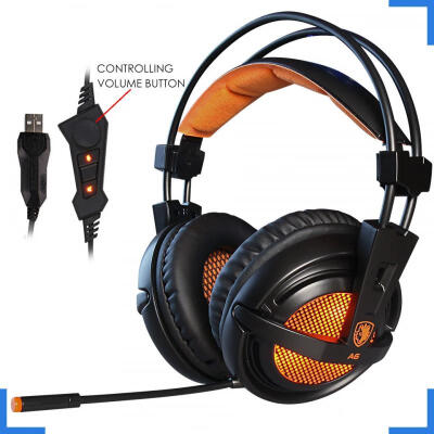 

Virtual Surround Sound PC USB Gaming Headset Wired Laptop Gaming Headphones with Mic Headband