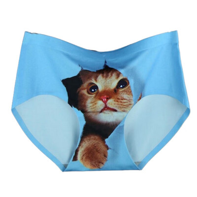 

Hot Selling Cartoon Panties Womens Underwear Briefs 3D Printing Panty Cat Panties Sexy Girls Lingerie Intimates Women Panties
