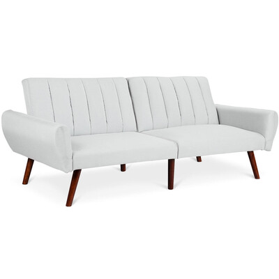 

Sofa Futon Bed Sleeper Couch Convertible Mattress-Gray
