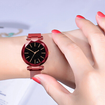 

RM Starry Sky Rhinestone Magnetic Band Strap Round Dial Quartz Women Wrist Watch