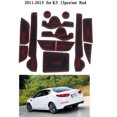 

13pcsset Car Interior Decor Cup Holder Door Groove Non-slip Pad Gate Slot Mat Replacement For KIA K5 2011-2015