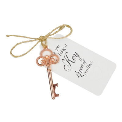 

1PCS Key Shaped Beer Bottle Opener With Tag Cards For Wedding Party Birthday Baby Shower Favor Guests Gift Souvenirs