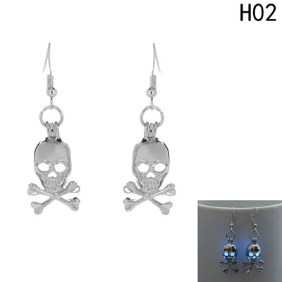 

Luminous Glow In the Dark Skull Dangle Hook Earring Fashion Jewelry