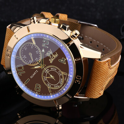 

Gobestart Luxury Men Watch Business Large Dial Watch Fashion Quartz Silica Gel Watch