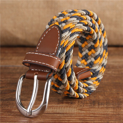 

Fashion Unisex belt high quality Elastic tension canvas Alloy pin buckle Men&Women belt solid color casual cowboy Men belt