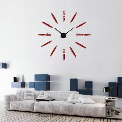 

〖Follure〗Modern Large 3D DIY Mirror Surface Art Wall Clock Sticker Home Office Room Decor
