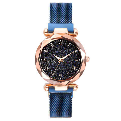 

Roman Number Starry Sky Watch For Women Luxury Brand Megnet Mesh Band Stainless Steel Quartz Wristwatch Ladies Elegant Watches