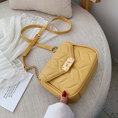 

French small crowdsourcing womens bag 2019 new texture fashion messenger bag shoulder chain small square bag