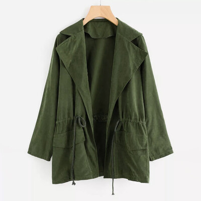 

〖Follure〗Women Long Sleeve Jacket Windbreaker Parka Pockets Cardigan Thin Blet Coat