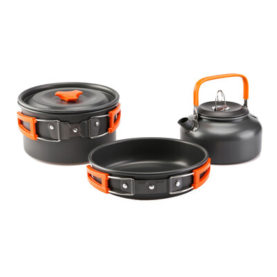 

Portable Camping Stove Frying Pan Burner Outdoor Hiking Picnic Cookware 3pcsSet