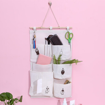 

Gobestart Multi-Storey Hanging Bag Cotton And Linen Waterproof Door After Wall Hanging