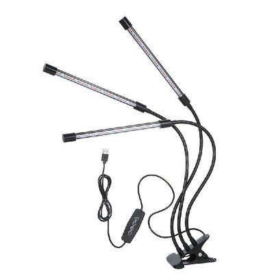 

DC5V 27W 3-headed LED Plant Growing Light with Adjustable 360° Goosenecks Red&Blue Light Bulbs USB Charging Clip-on Grow Lamp