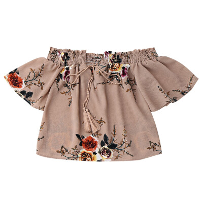 

Floral Off Shoulder Cropped Blouse