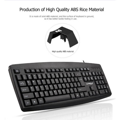 

WARWOLF KM-670 USB Wired Mouse Splashproof 104 Keys Keyboard Set for PC