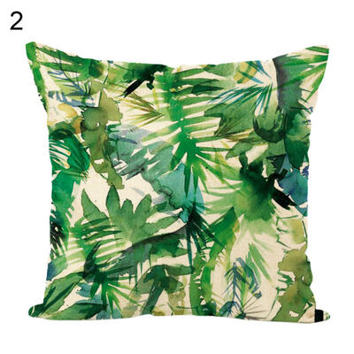

Green Leaves Soft Linen Throw Pillow Case Cushion Cover Sofa Bed Car Home Decor
