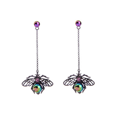 

1 Pair Colorful Spider Insect Shape Long Punk Retro Drop Earrings Jewelry Women