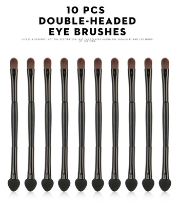 

Toponeto 10pcs Cosmetic Double Head Makeup Brush Blusher Eye Shadow Brushes