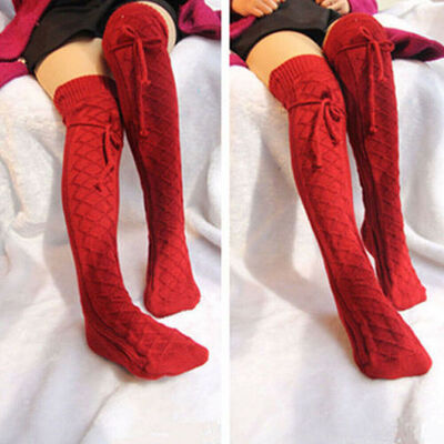 

NEWEST Women Winter Wool Warm Knit Over Knee Thigh High Stockings Socks Leggings