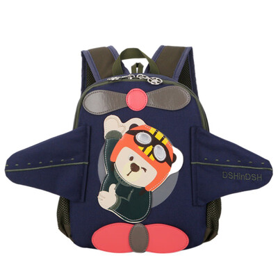 

Cute Baby school casual fashion teenager shoulder Boy Girl Cartoon Bear Backpacks Toddler Oxford Airplane Design Preschool Bags