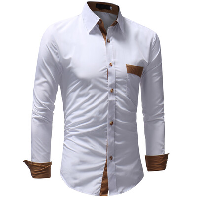 

Men\s Casual Fashion Solid Color Long Sleeve Shirt
