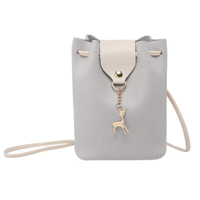 

Fashion Women Deer Pendant Shoulder Bags PU Leather Crossbody Bucket Bag