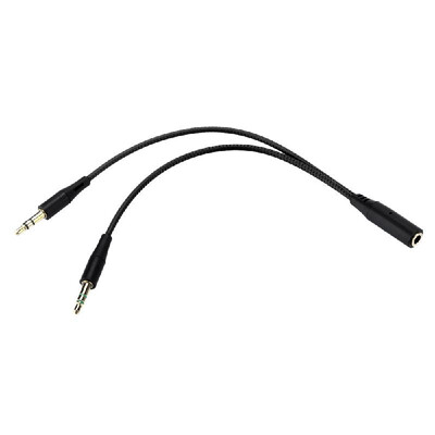 

18cm 35mm Audio Conversion Line 2 Male to 1 Female AUX Cord Two in One Computer Headset Microphone Cable Red