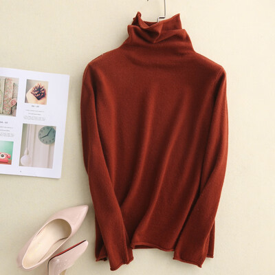 

QIANMUCHUN female plane pile collar cashmere sweater fashion 5787