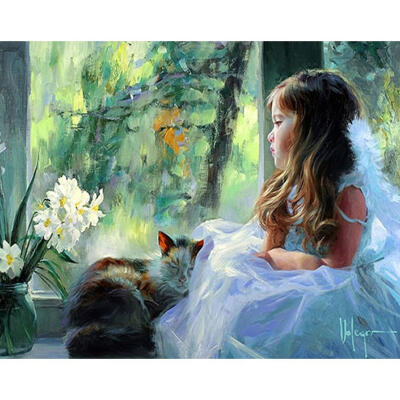 

5D DIY Diamond Painting Bemused Girl Cross Stitch Embroidery Mosaic Kits
