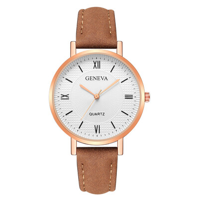 

Geneva Leather Strap Women Watches Bracelet Ladies Clock Hour Quartz Watch Brand Luxury High Quality Casual Dropshipping 233